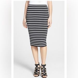 Vince Camuto Midi Tube Skirt Navy and White XS